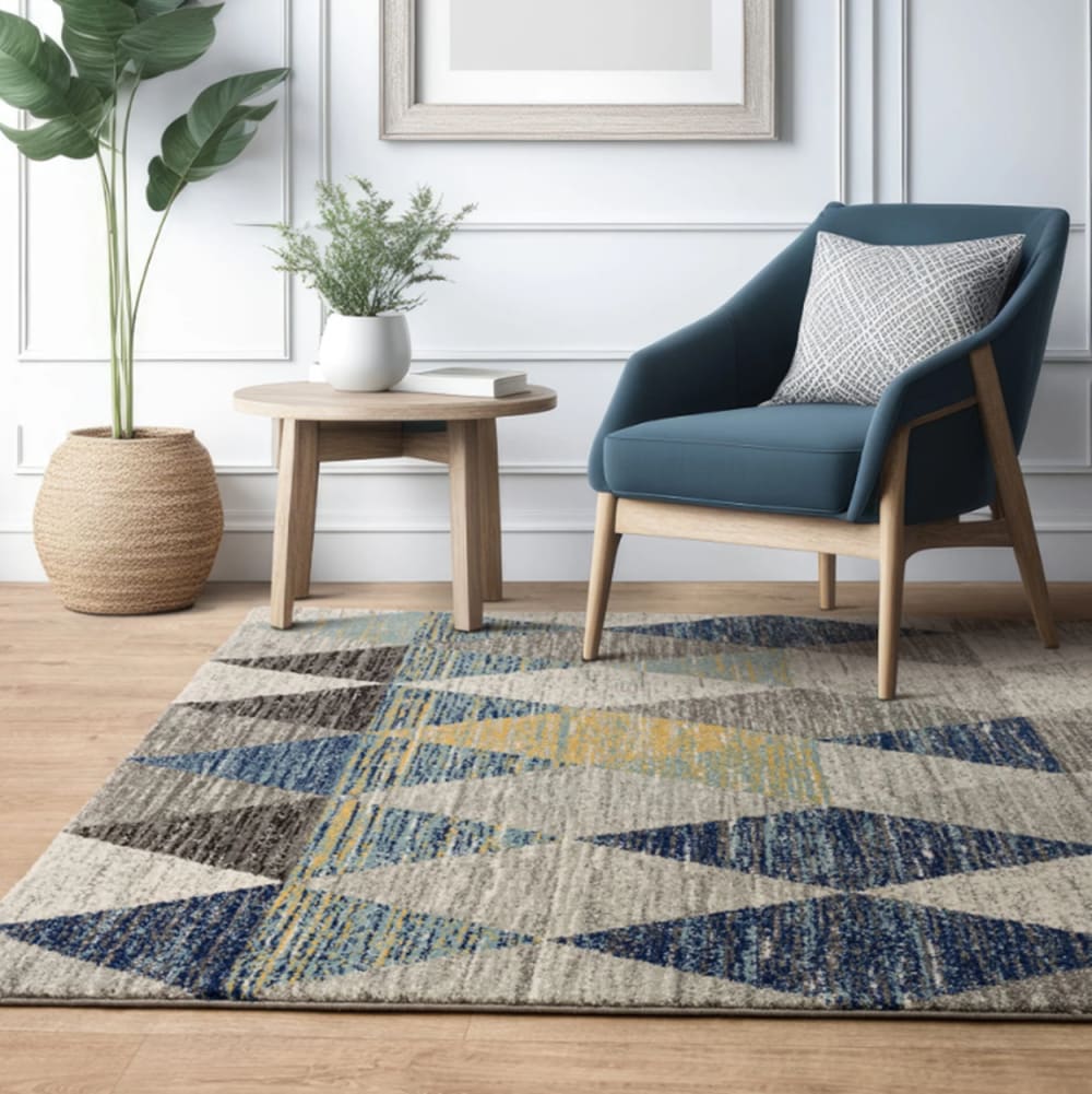 Tapis tissé plat moderne Bleu 120x170 cm — vue 3