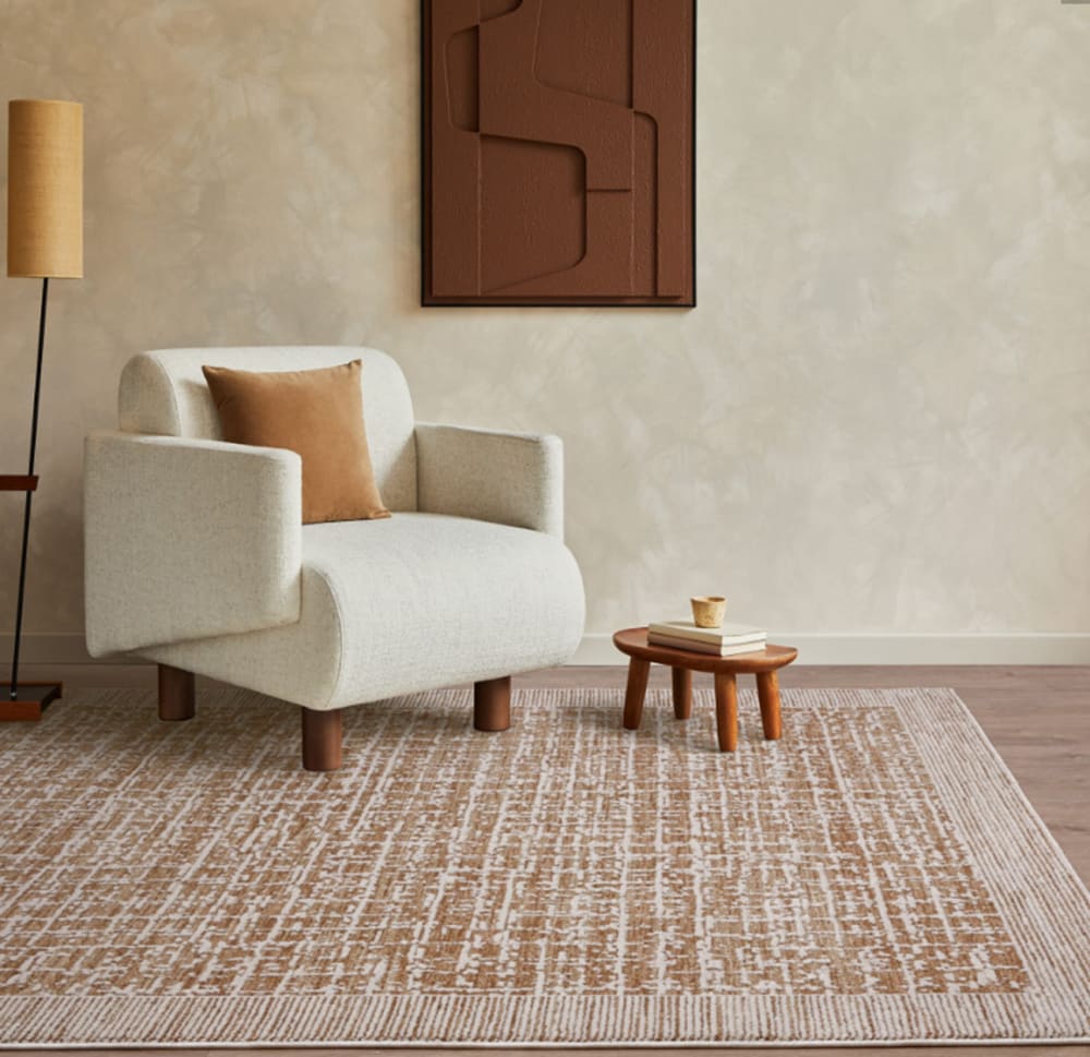 Tapis tissé plat moderne orange 120x160 cm — vue 3
