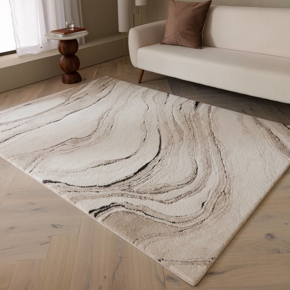 Novatrend Flachgewebter Wohnzimmerteppich Beige 080x150 cm style modern Beige Pp - Polypropylen