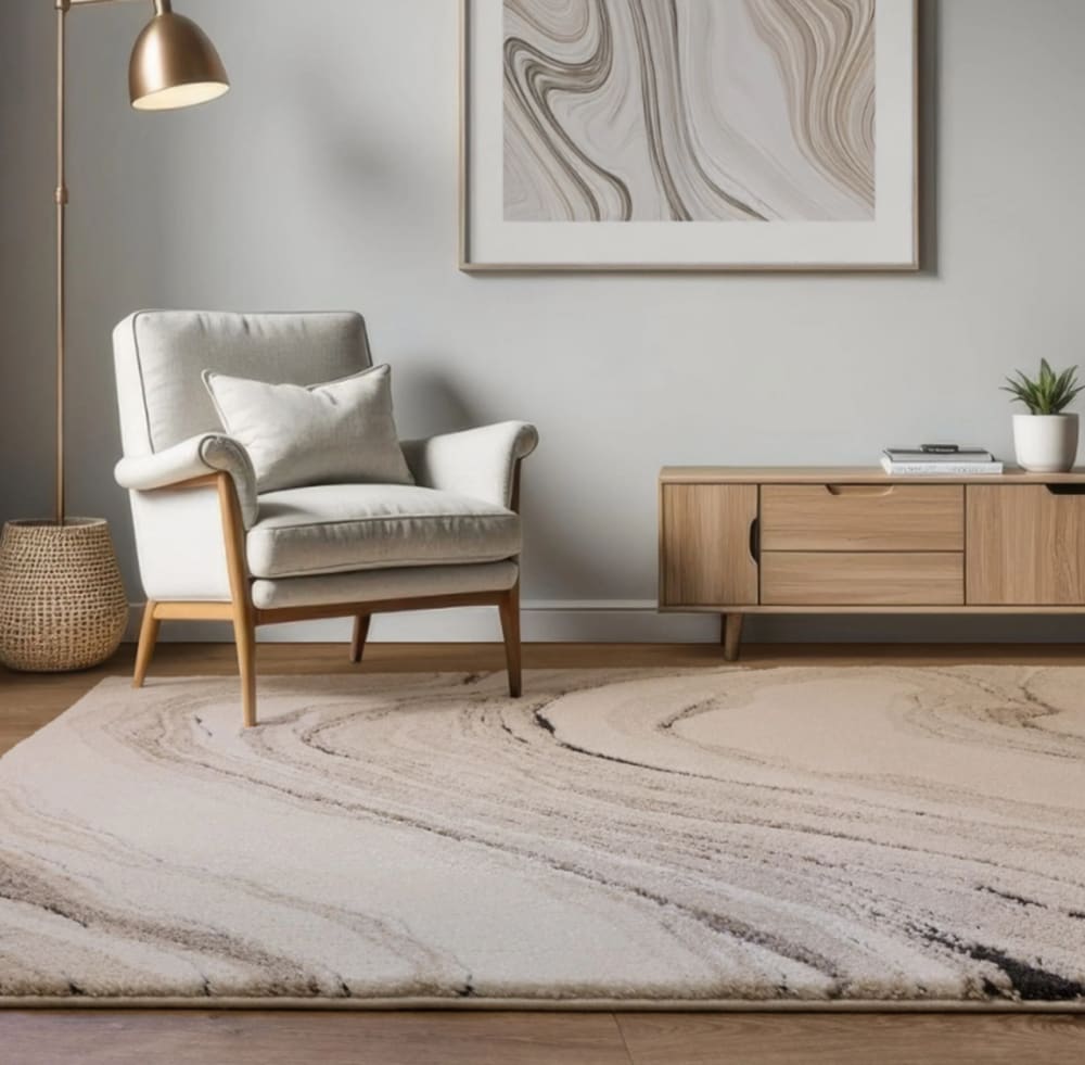 Tapis de salon tissé plat beige 080x150 cm — vue 4
