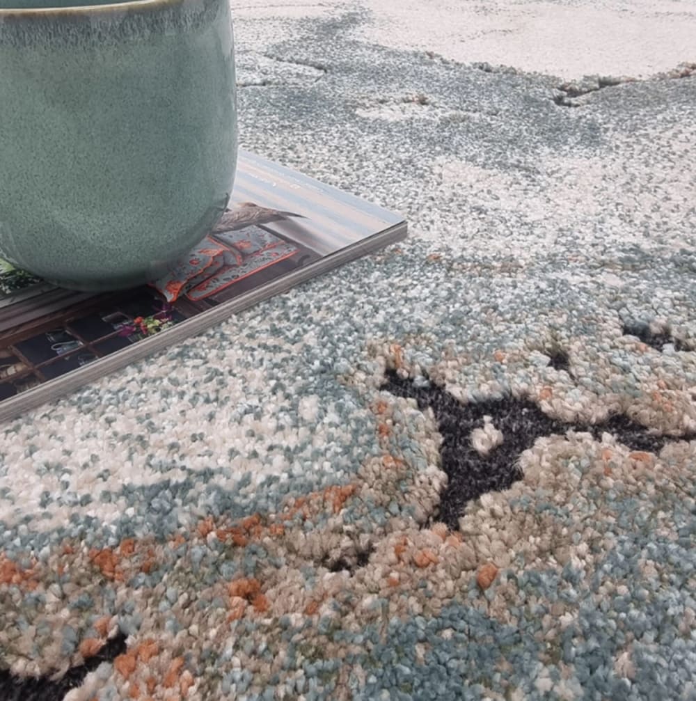 Tapis de salon tissé plat bleu 080x150 cm — vue 4