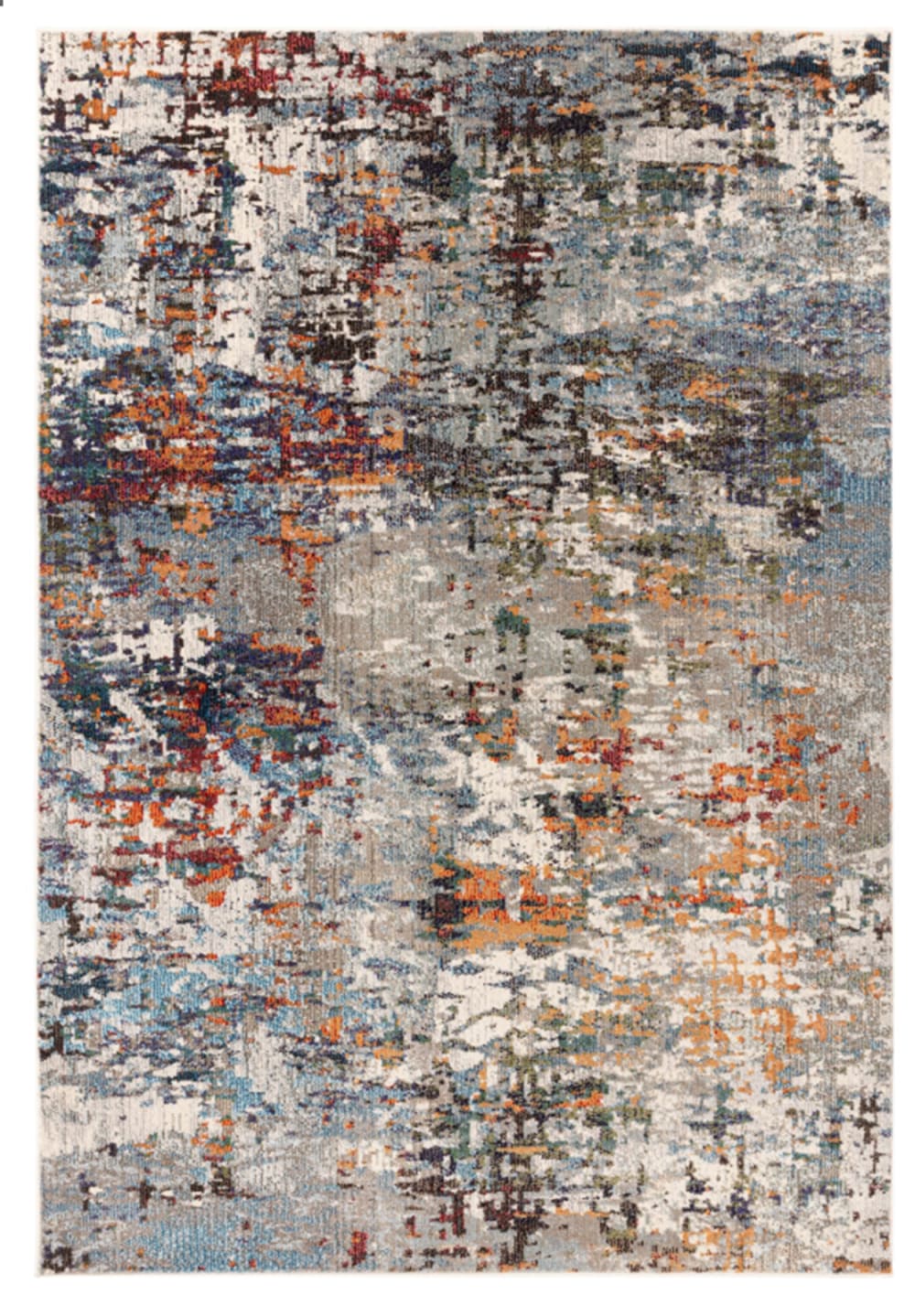 Tapis tissé plat moderne - multicolore