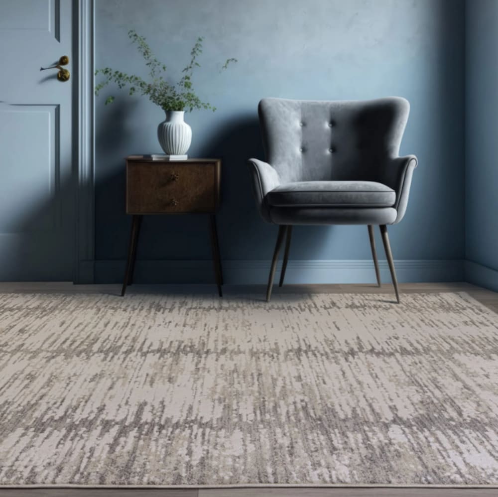 Novatrend Moderner Flachgewebeteppich Grau 200x300 cm style modern Grau Pp - Polypropylen