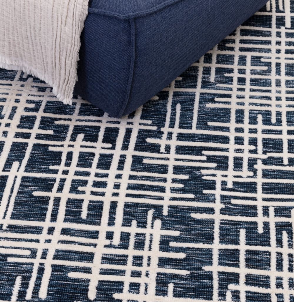 Novatrend Moderner Flachwebteppich Blau 160x230 cm style modern Blau Pes - Polyester