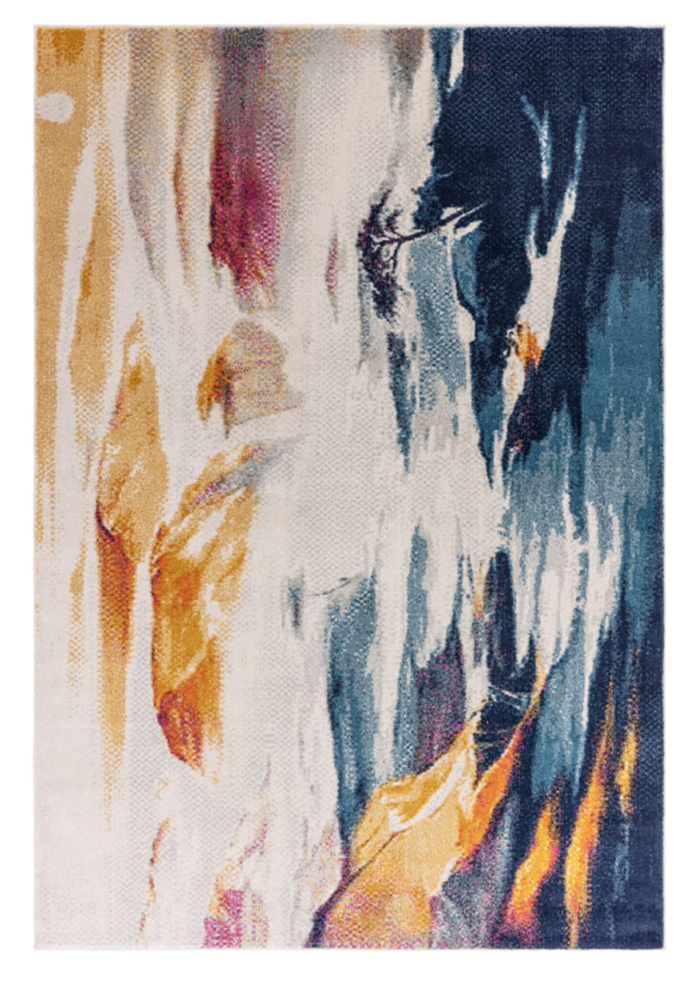 Tapis tissé plat moderne - multicolore