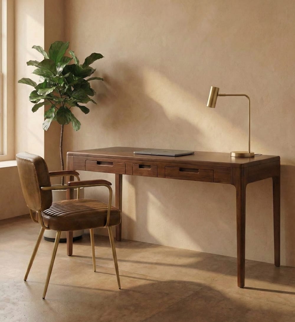 Bureau en bois marron largeur 120 cm