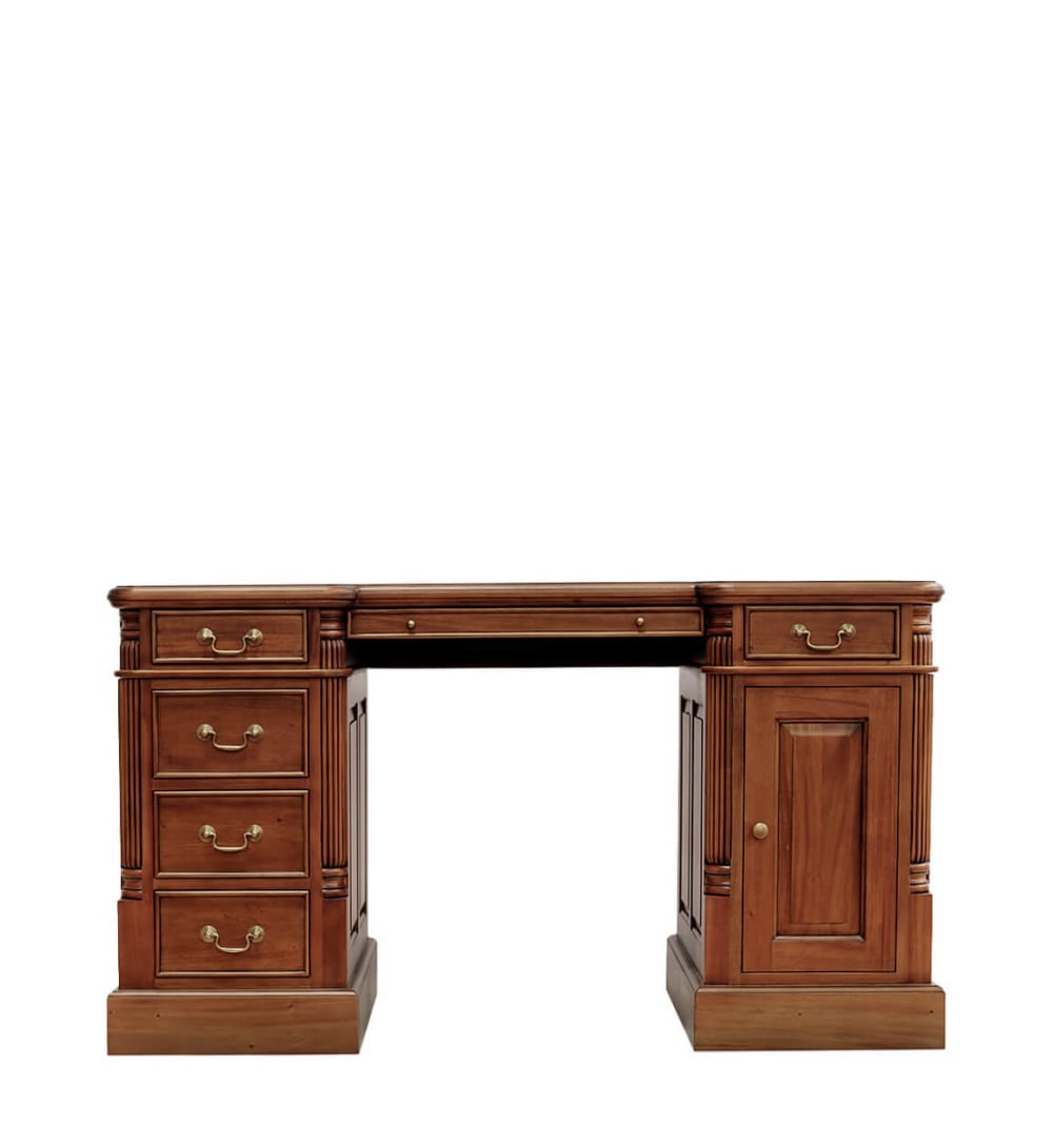 Bureau en bois marron L 140 cm