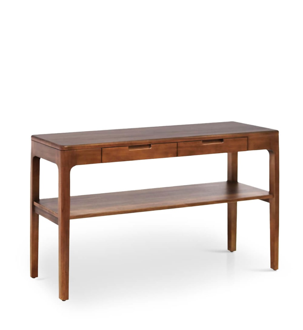 Console en bois marron L 120 cm Console en bois marron L 120 cm