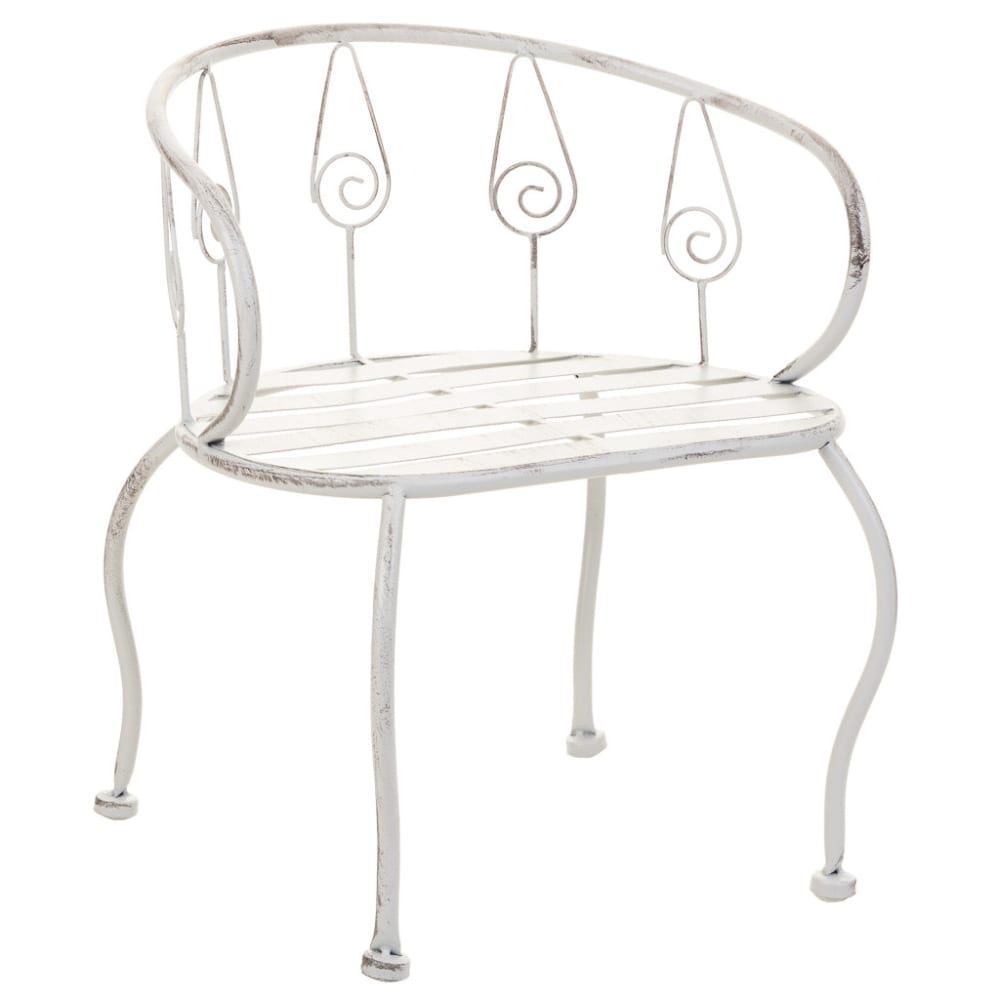 Chaise enfant en fer forgé blanc 35x28x39h cm