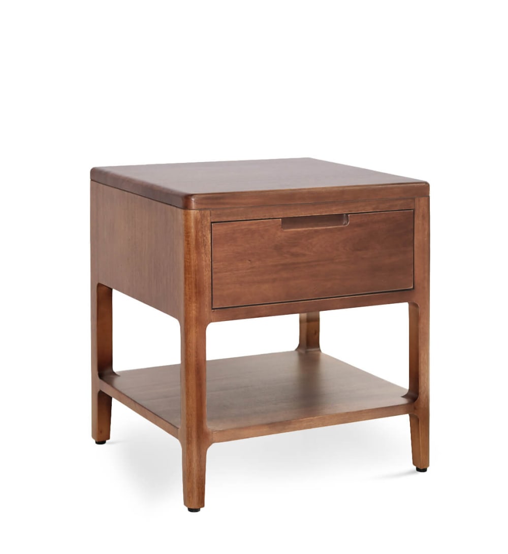 Table de chevet en bois marron L 45 cm