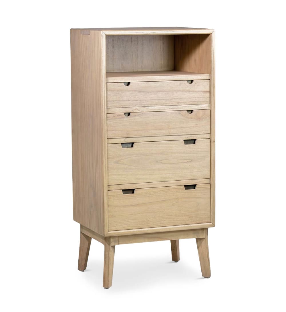 Commode en bois beige H 125 cm