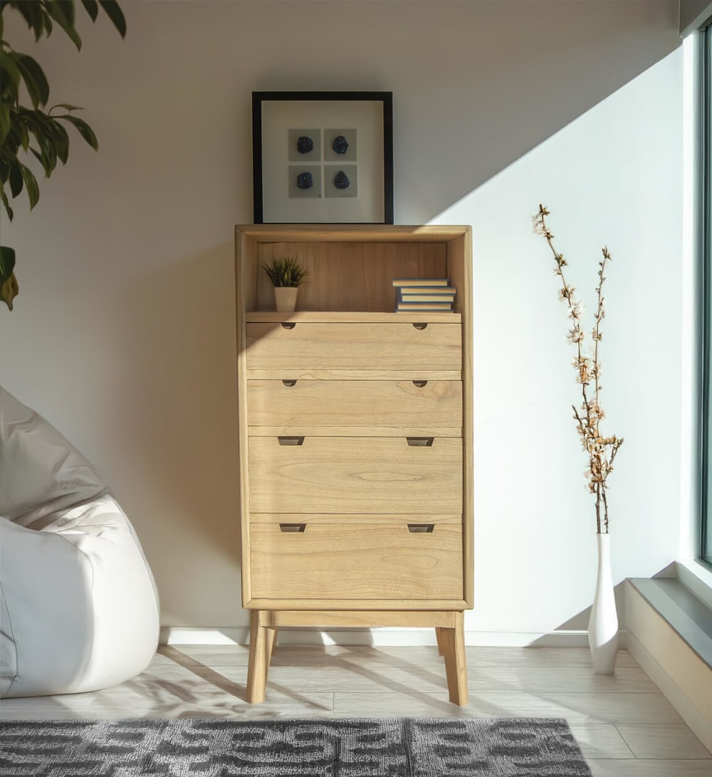 Kommode aus Holz, H 125 cm, beige - Maisons Du Monde