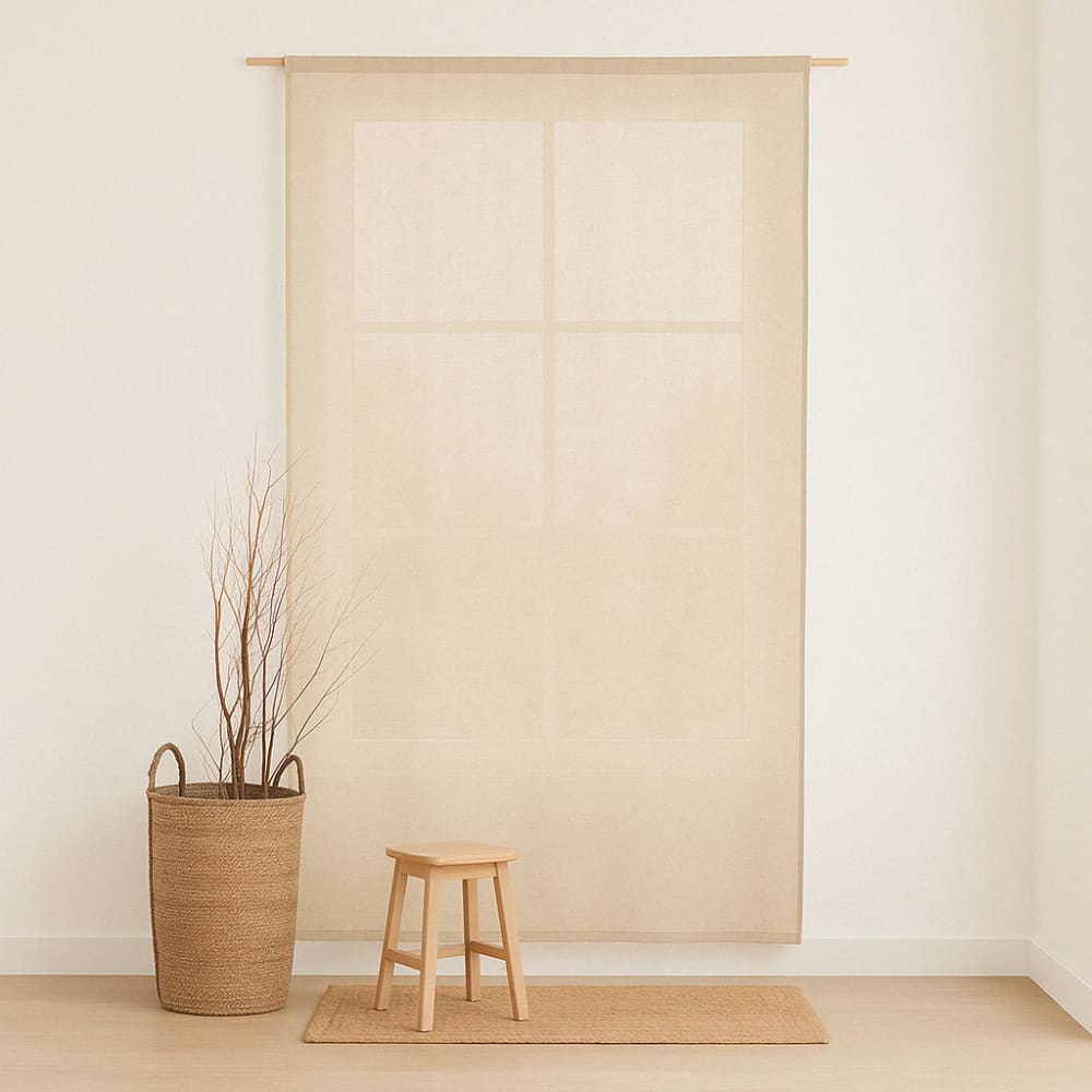 Rideau uni à pattes cachées en coton taupe 140x270 cm