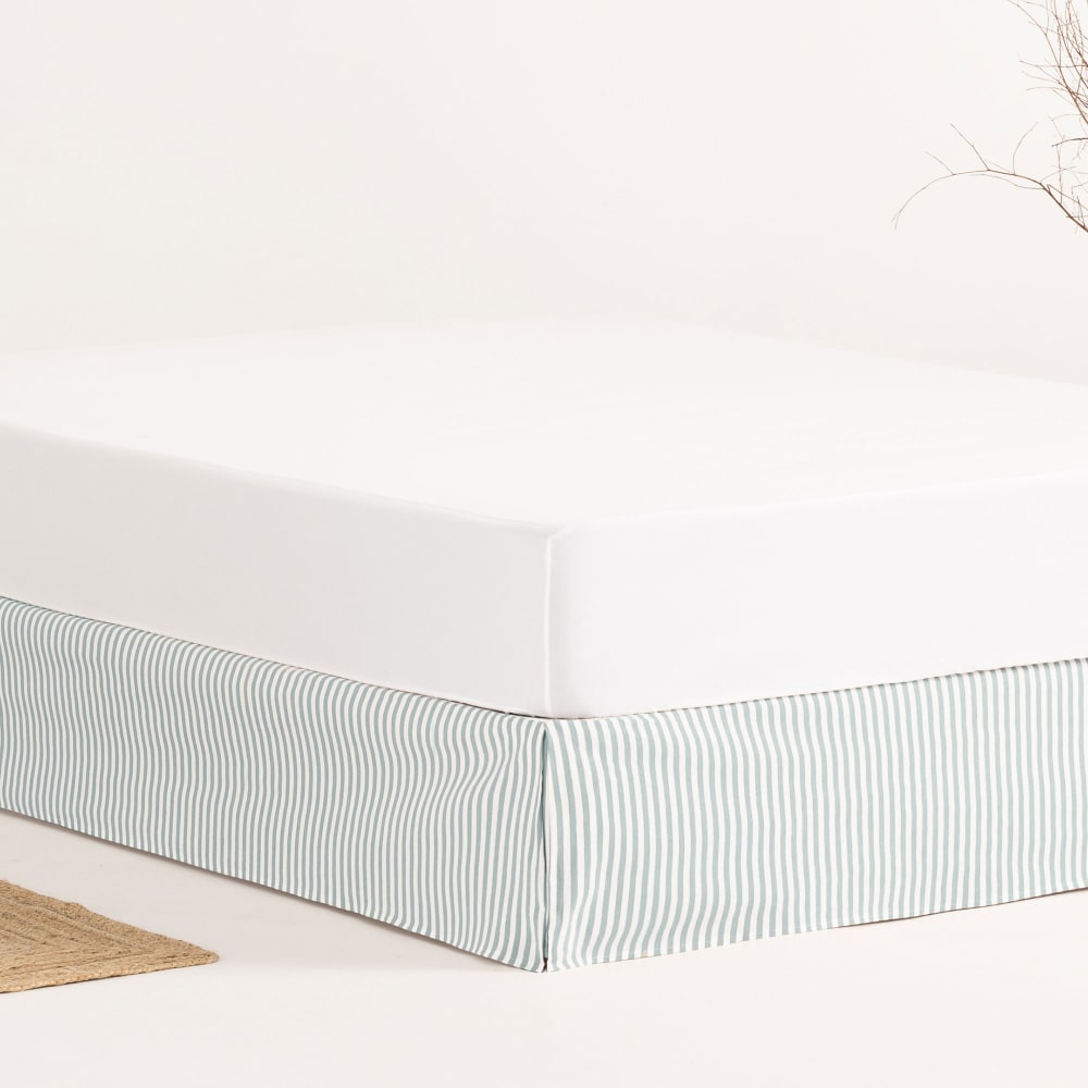 Bettrahmenbezug aus Baumwolle Höhe 30cm, Hellblau, 135x200 cm -