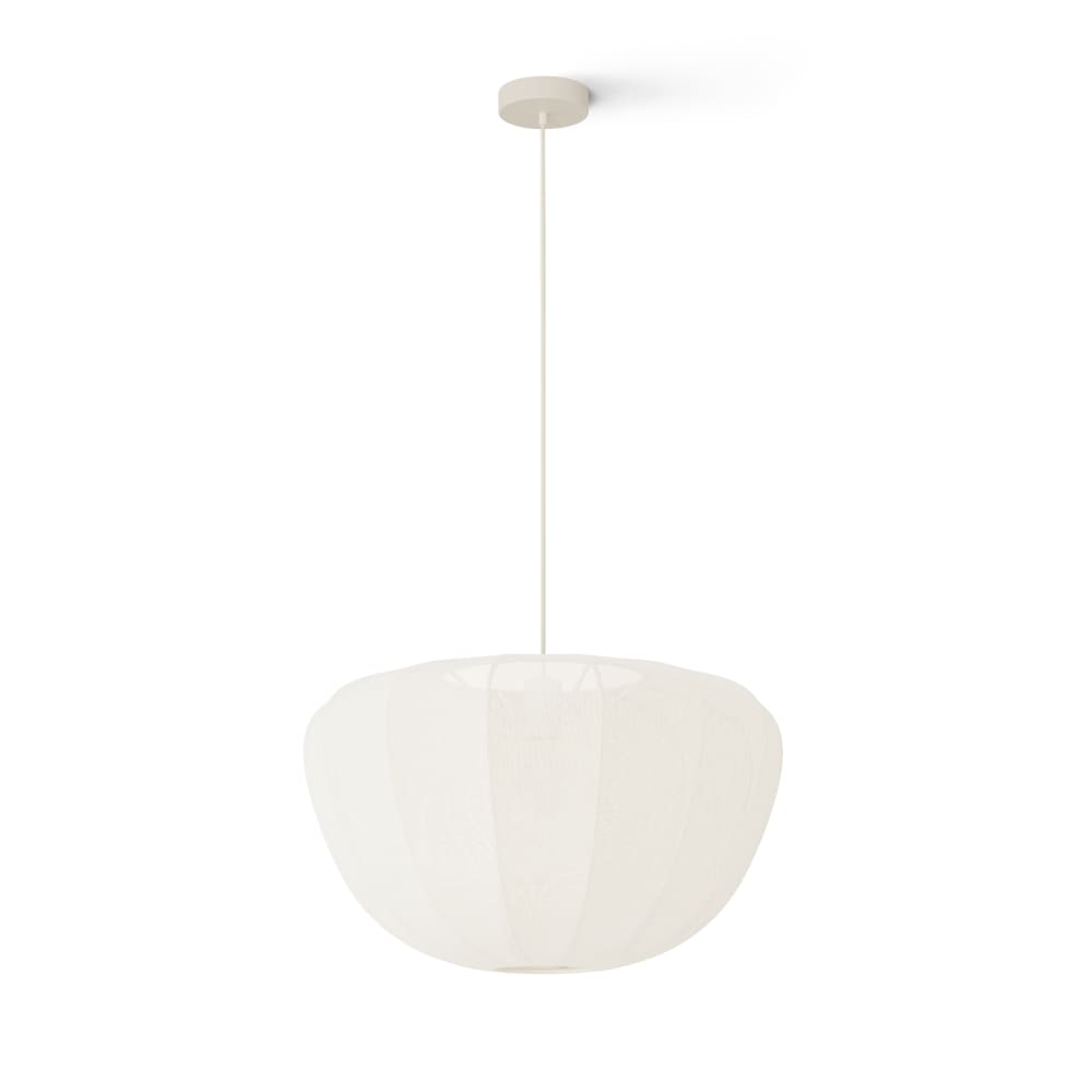 Suspension luminaire textile beige ip20 1xe27