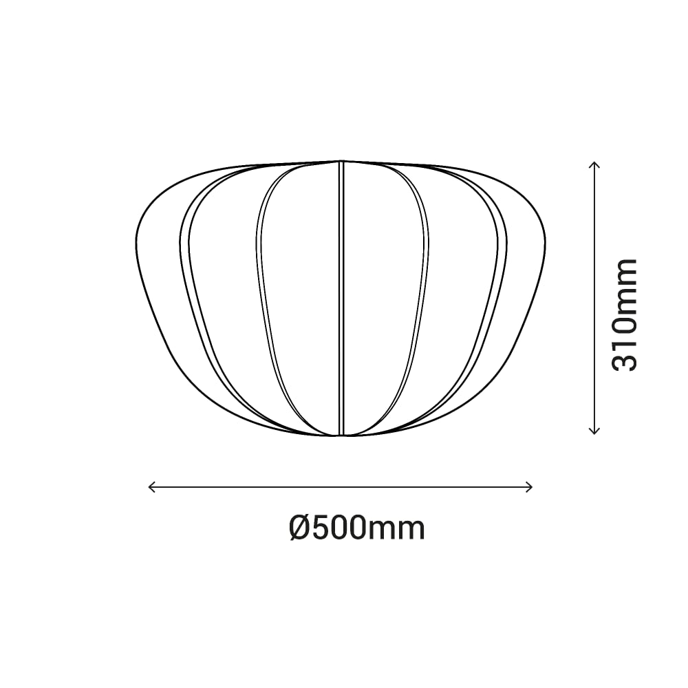 Plafonnier textile beige ip20 1xe27 — vue 3