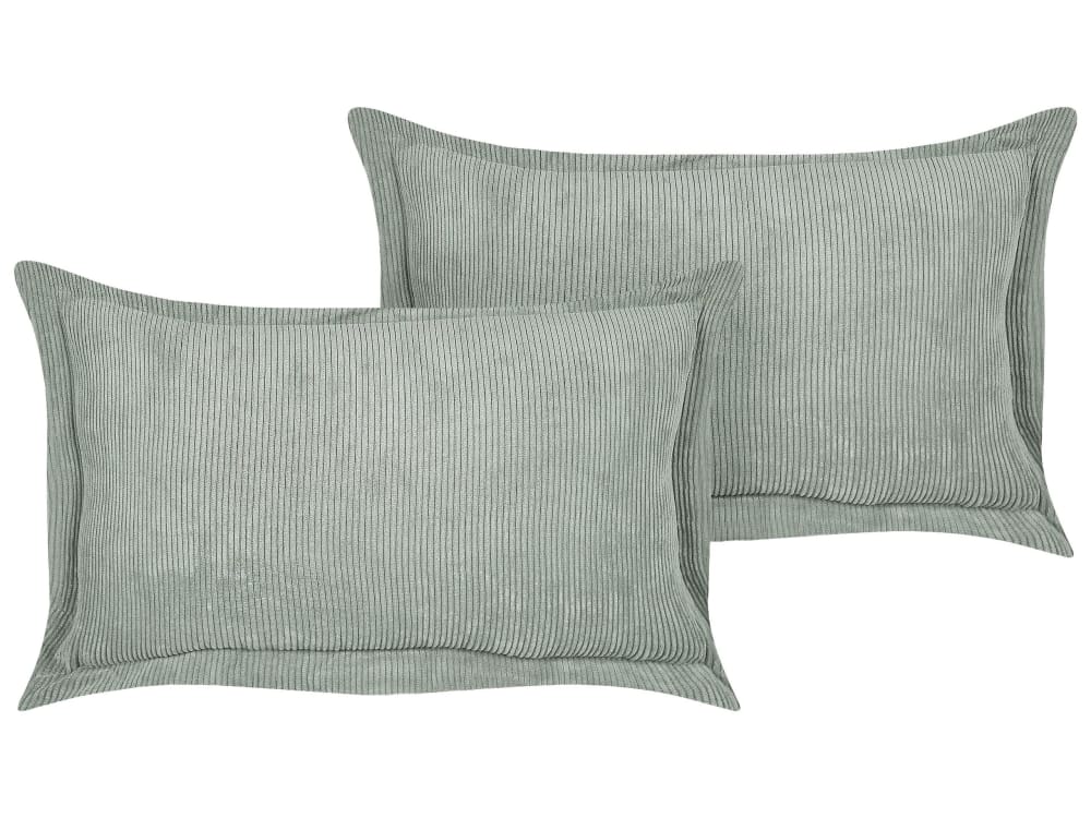 Lot de 2 coussin décoratifs en tissu vert 47x10cm