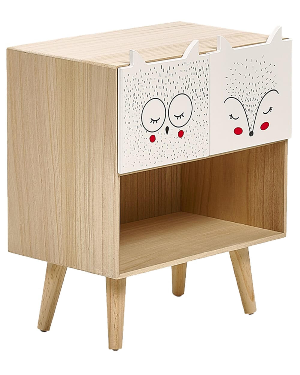 Beliani Nachttisch mit 2 Schubladen aus Holzwerkstoff 46cm, braun style modern - Spanplatte