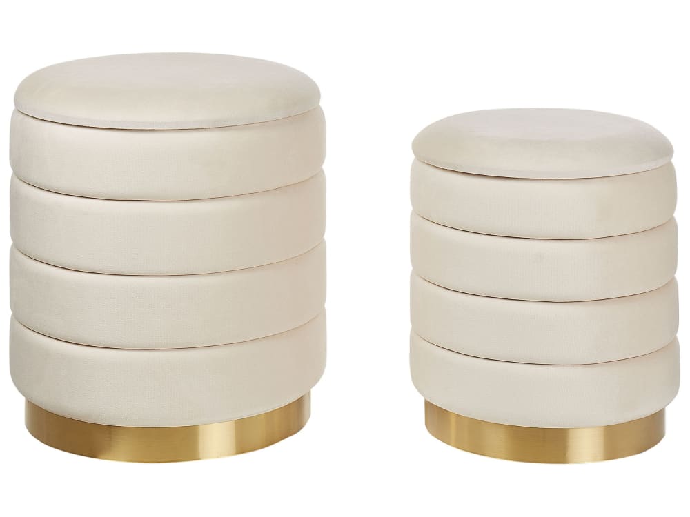 Lot de 2 poufs en tissu