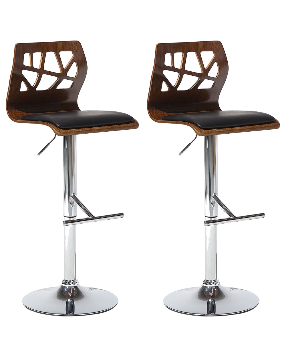 Lot de 2 chaises de bar cuir pu marron noir