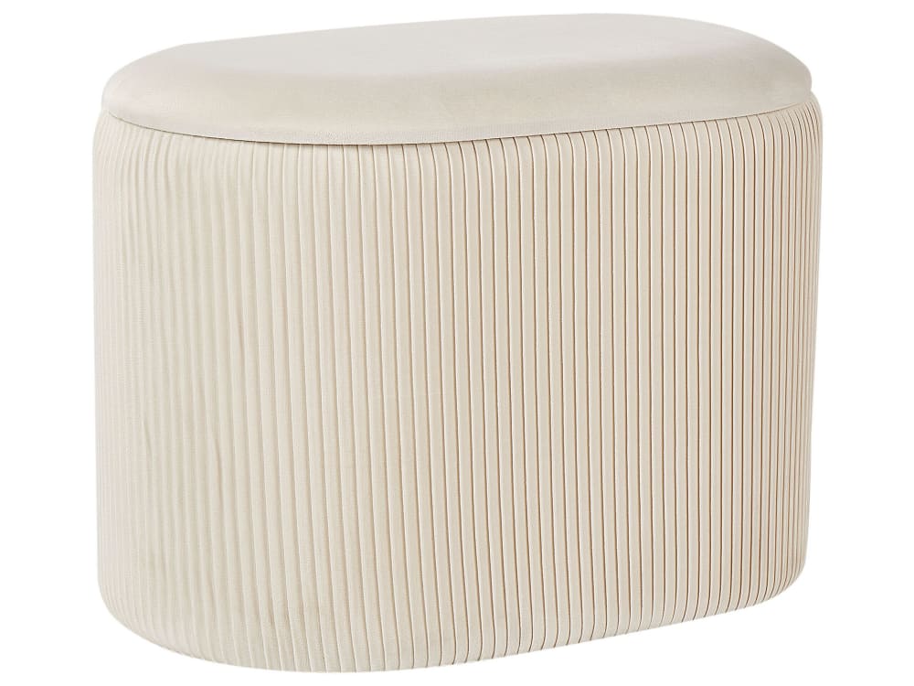 Pouf en tissu beige 55x41cm — Beyit