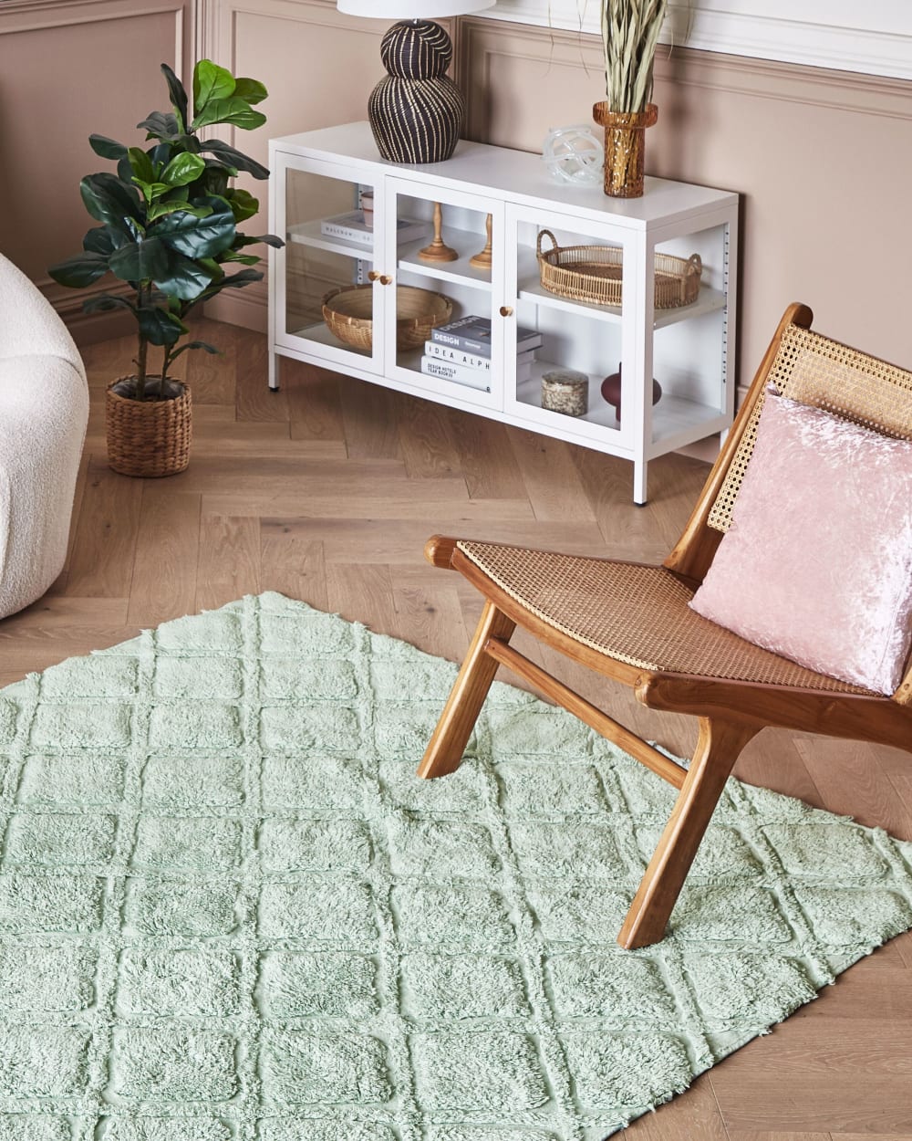 Tapis en tissu vert 230x160cm — vue 3