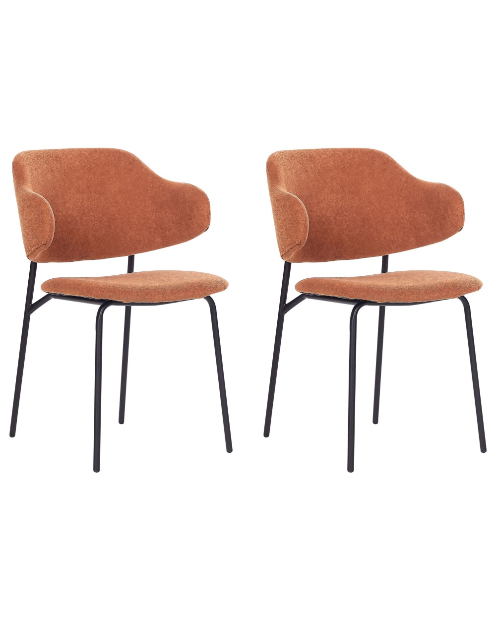 Lot 2 chaises salle - tissu orange