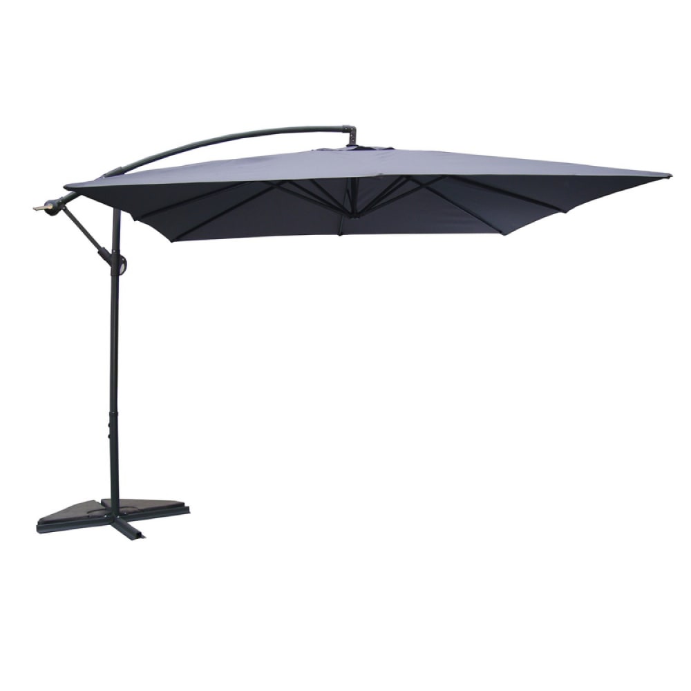 Parasol gris déporté carré 3 x 3 m