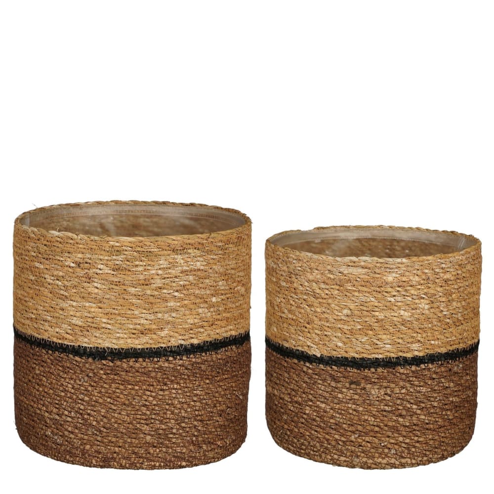 Mica Decorations Blumenkasten Damian Braun Seegras H20xB20xL20cm style landhaus Braun Seebinsen