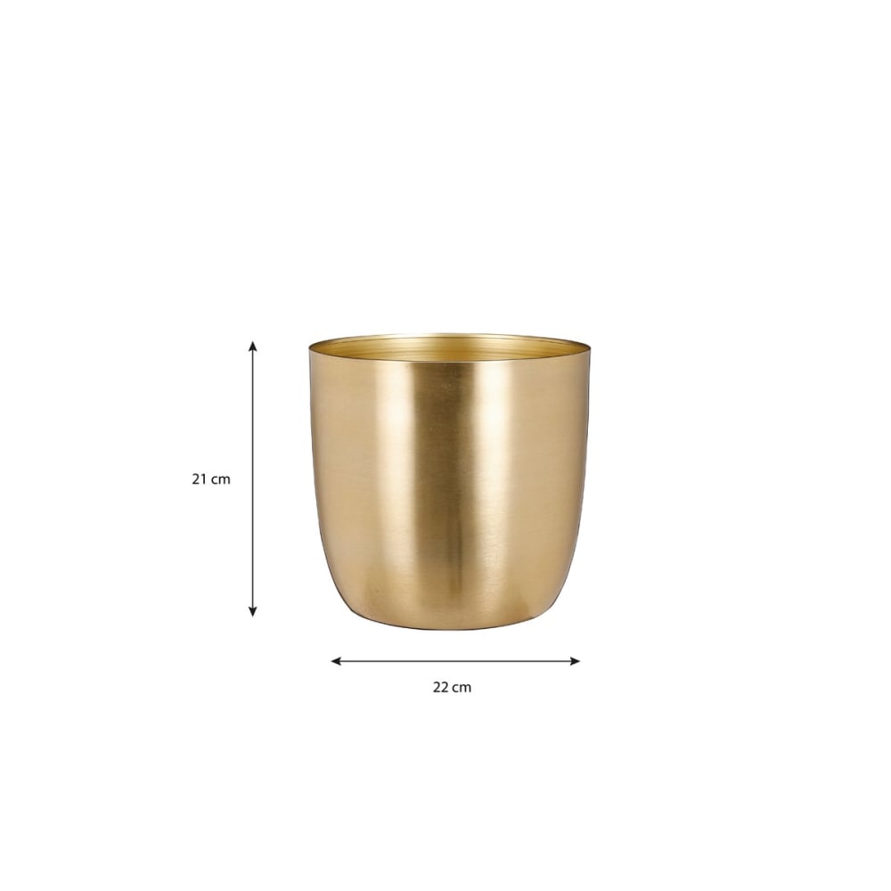 Cache-pot d'intérieur doré fer h21xl22xl22cm