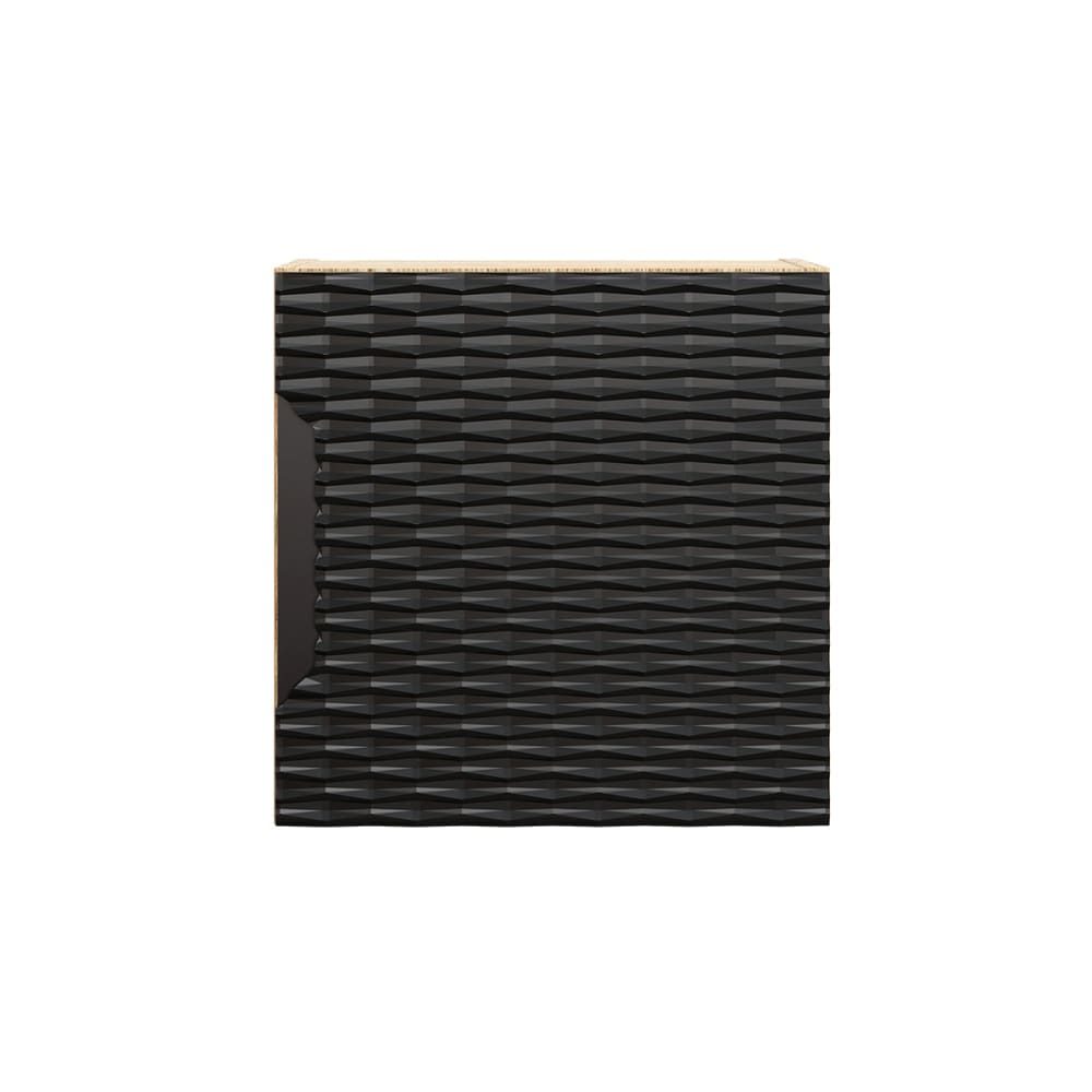 Hängeschrank 1-türig Laminat Schwarz und Holz - Maisons Du Monde