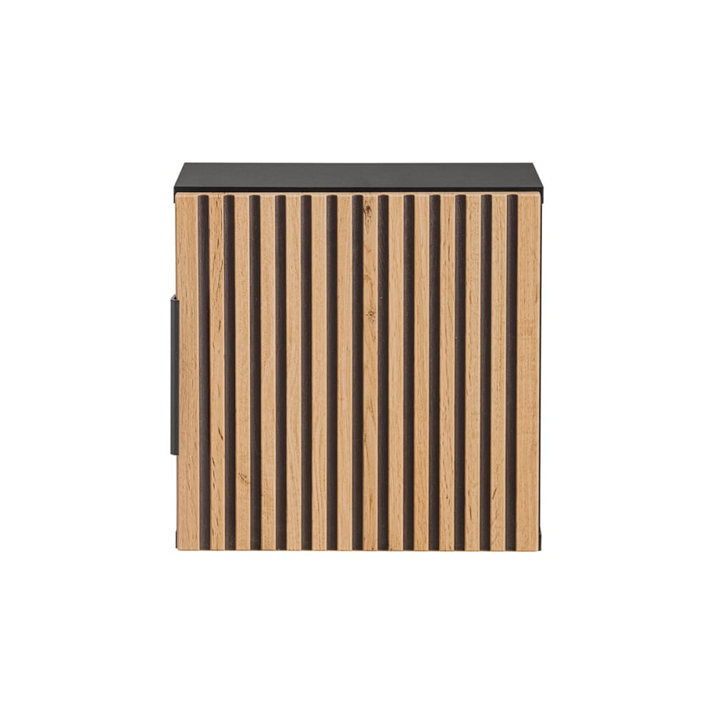 Hängeschrank 1-türig Laminat Holz in Eichenoptik und Schwarz -