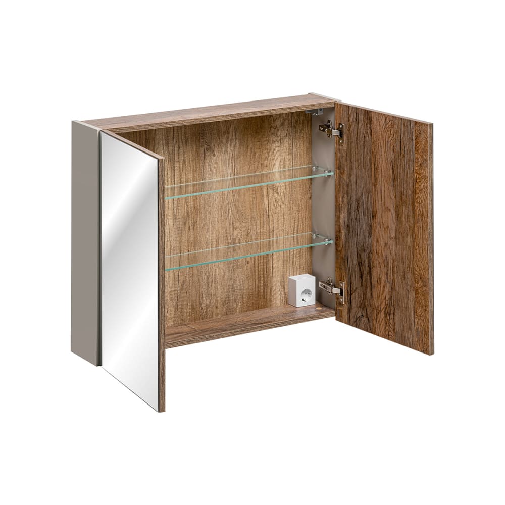 Spiegelschrank 80cm Laminat Taupe - Maisons Du Monde