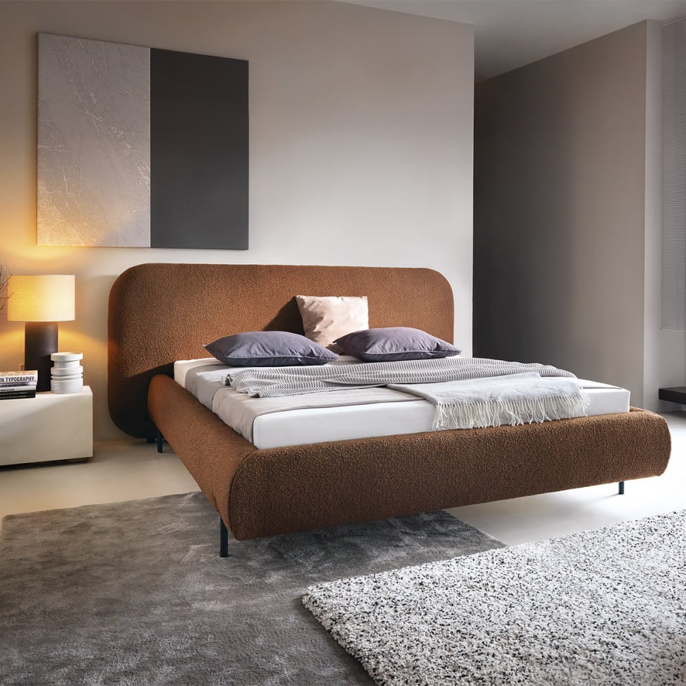Lit coffre 180x200 sommier inclus bois de pin brique