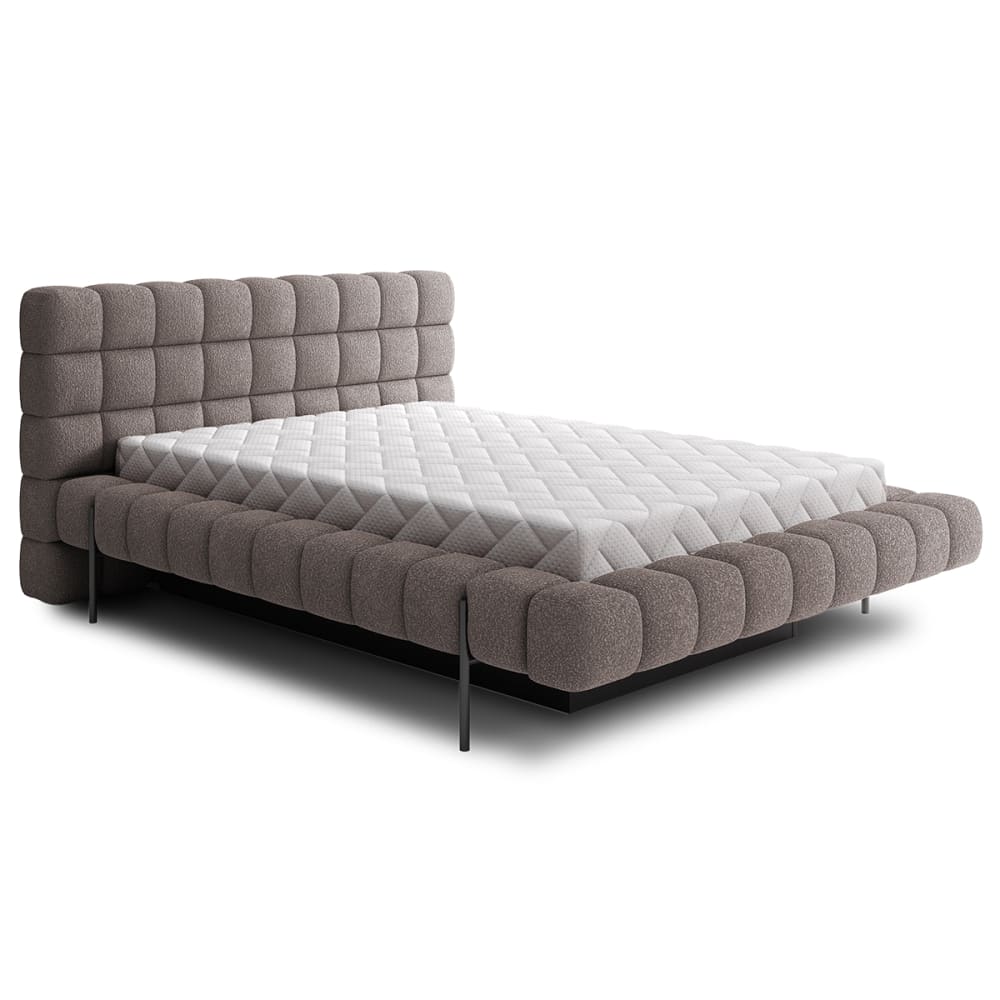 Lit coffre 160x200 sommier - inclus gris