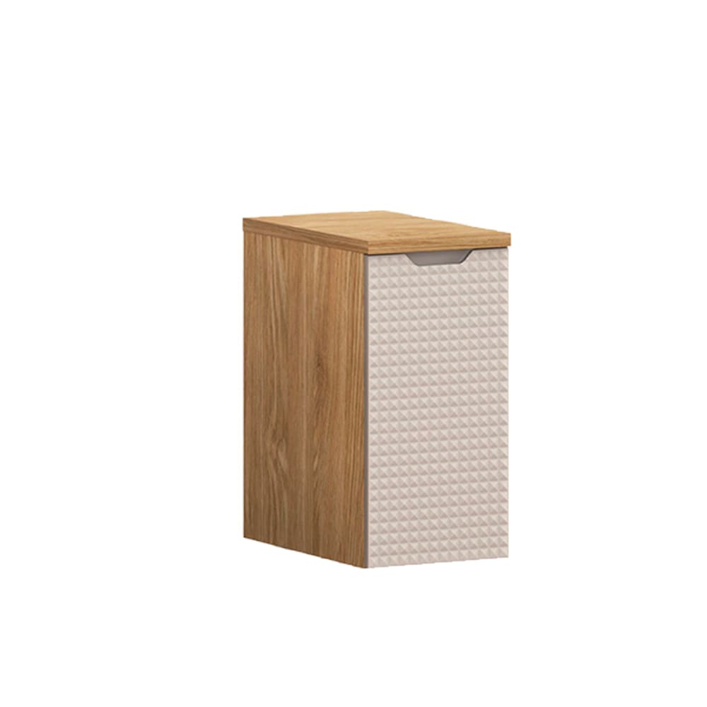 Petits meubles Halbsäule 1 Tür 30cm Melamin Beige und Holz Beige Spanplatte