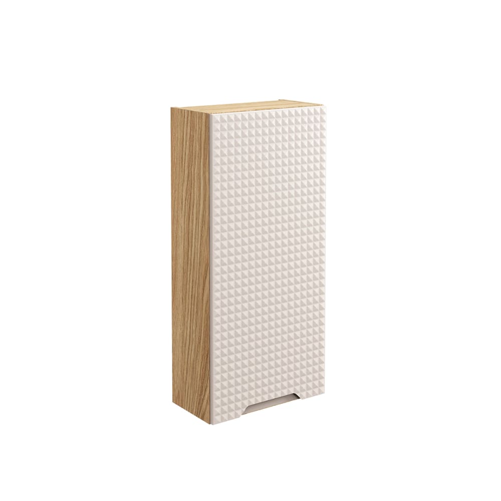 Petits meubles Halbsäule 1 Tür 35cm Melamin Beige und Holz Beige Spanplatte