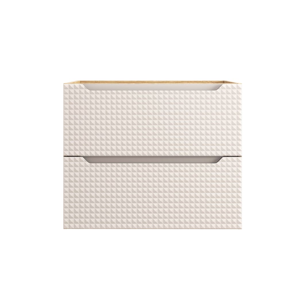 Waschtischunterschrank 70cm Melamin Beige und Holz - Maisons Du