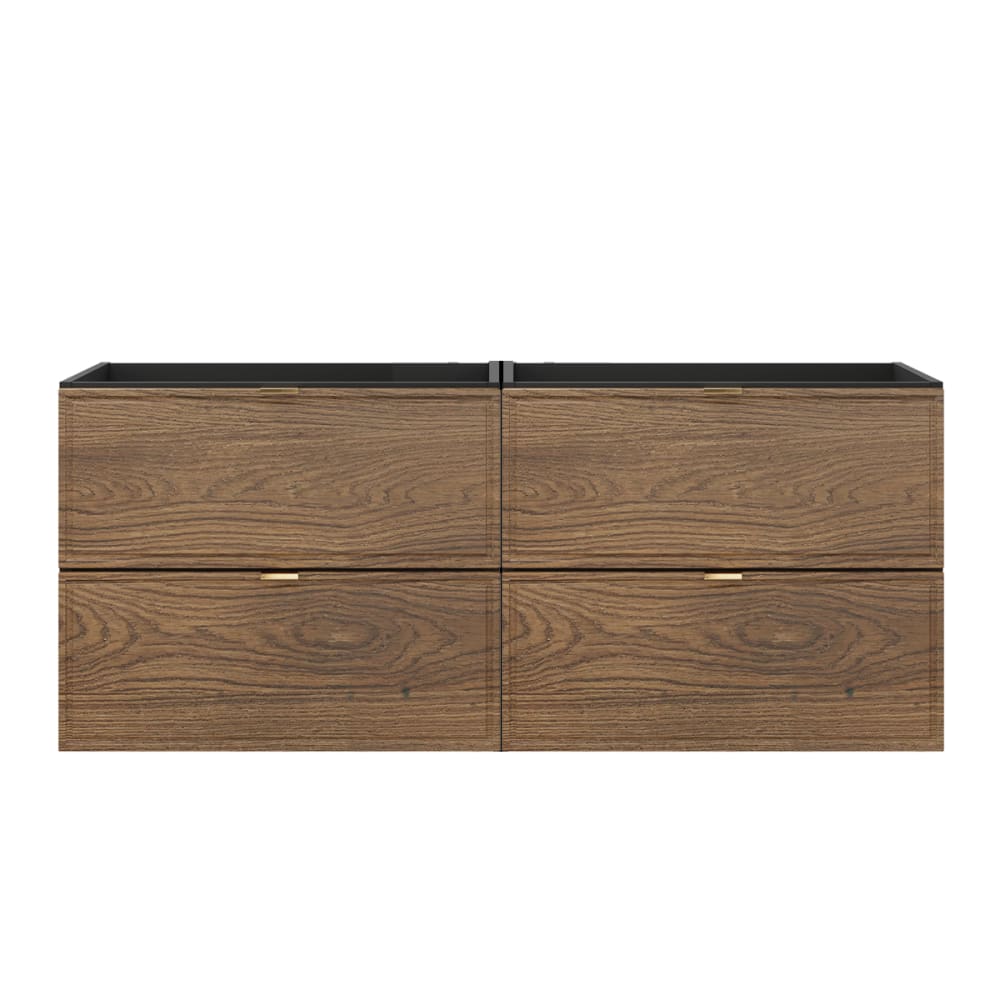 Waschtischunterschrank 120cm Laminat Holz und Schwarz - Maisons