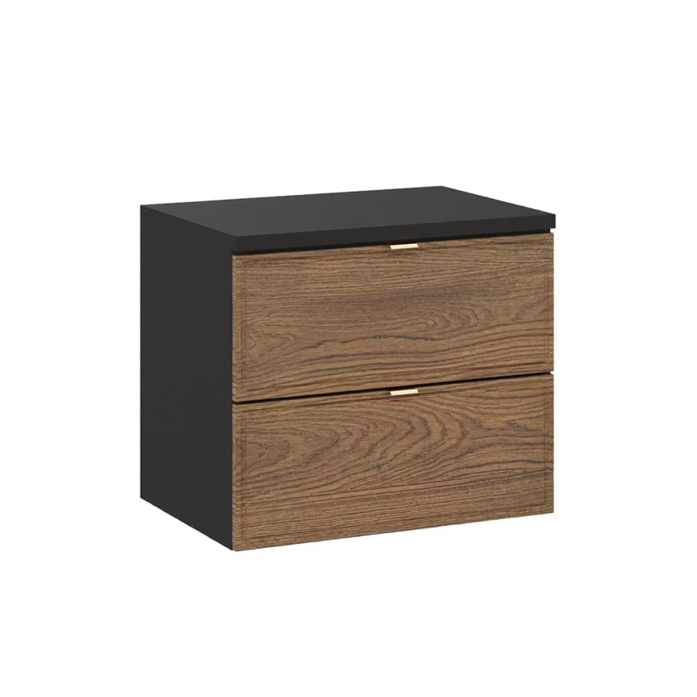 Meuble sous-vasque stratifiés marron et noir