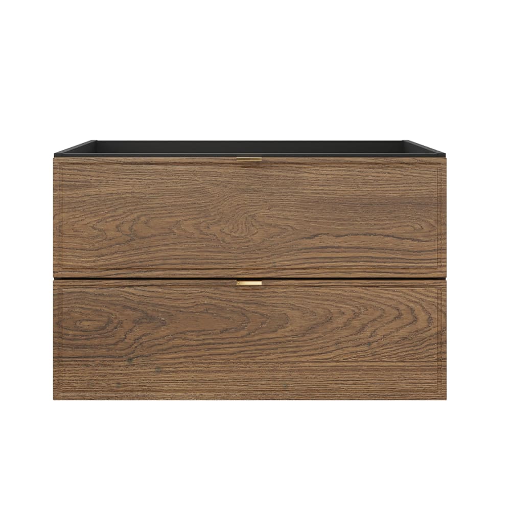 Waschtischunterschrank 80cm Laminat Holz und Schwarz - Maisons Du