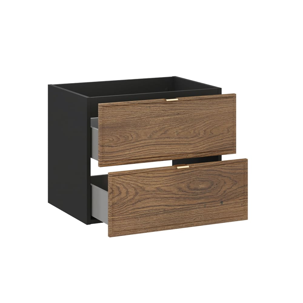 Waschtischunterschrank 120cm Laminat Holz und Schwarz - Maisons