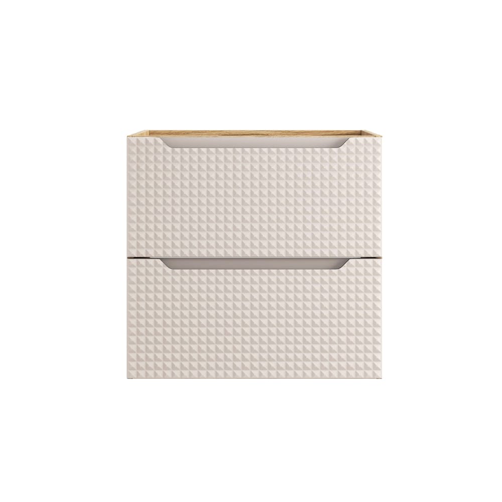 Waschtischunterschrank 60cm Melamin Beige und Holz - Maisons Du