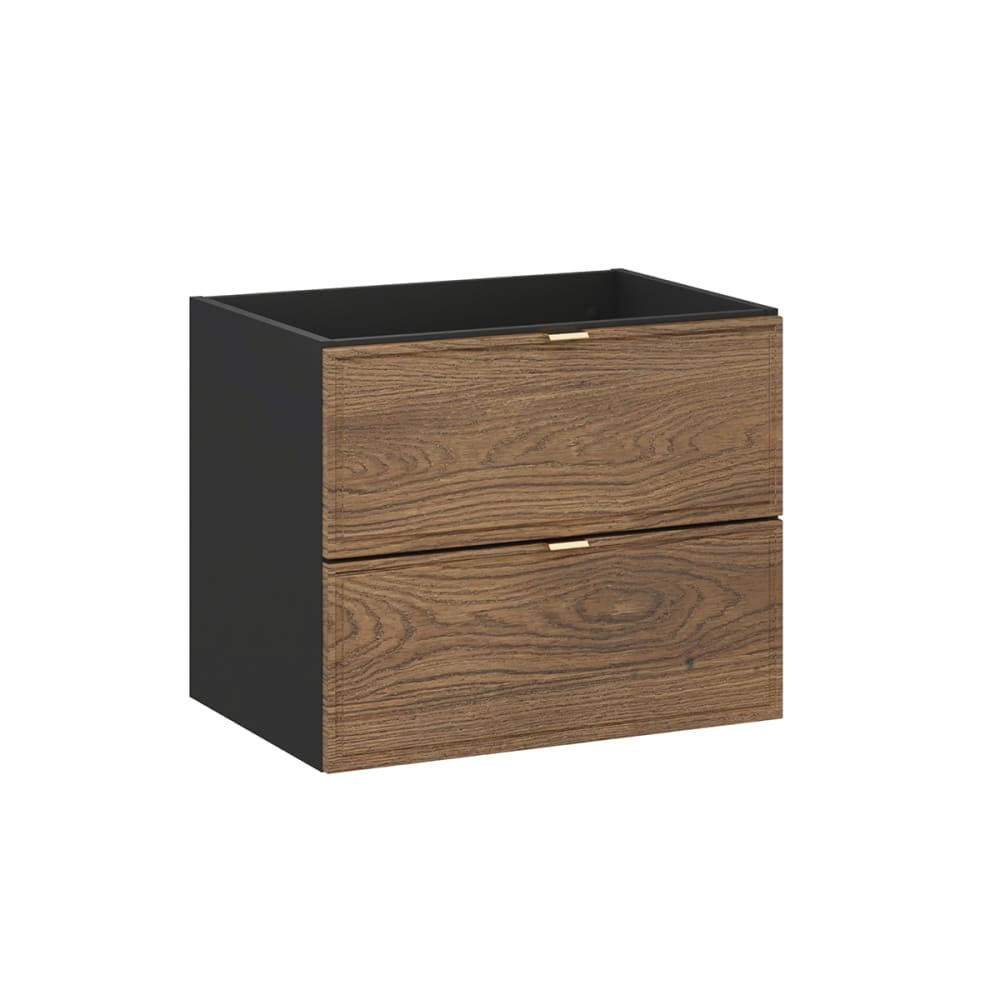 Petits meubles Waschtischunterschrank 60cm Laminat Holz und Schwarz Schwarz Spanplatte