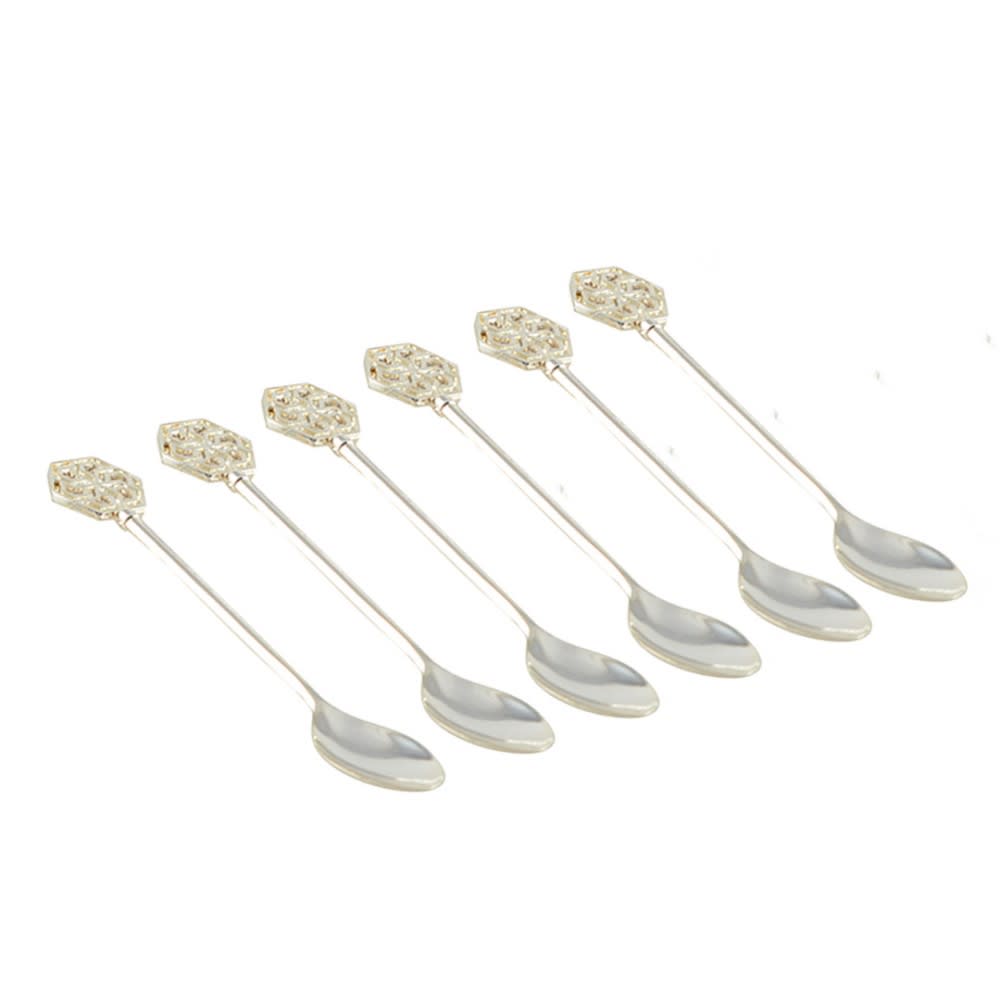 Aulica Cucharas de café plateadas arabescos