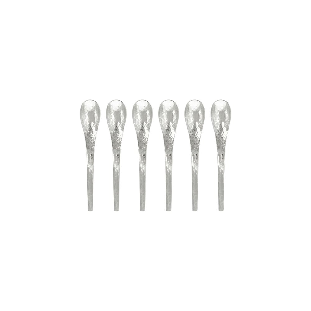 cucharas martilladas plateadas - lote de 6