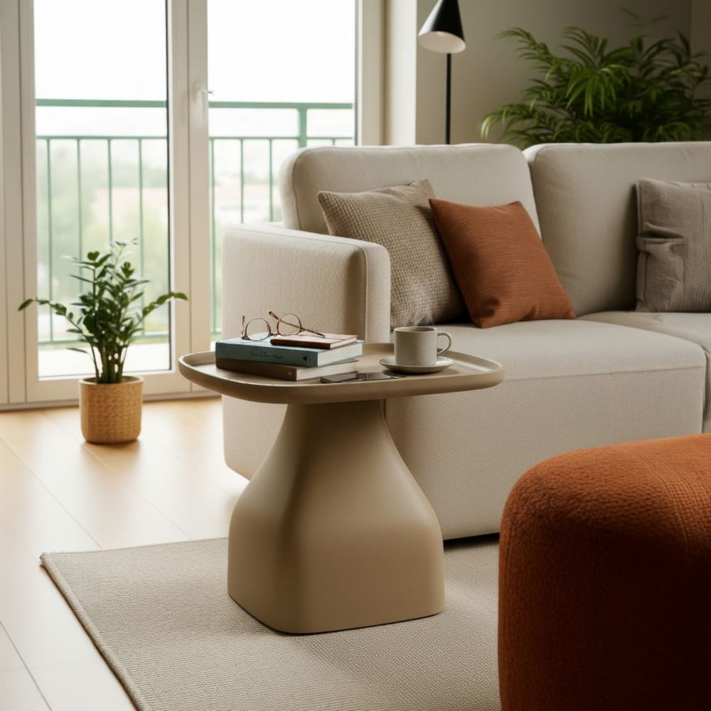 Mauro Ferretti Taubengrauer Kunststofftisch 48x48x38 cm style modern - Pvc - Polyvinlychlorid