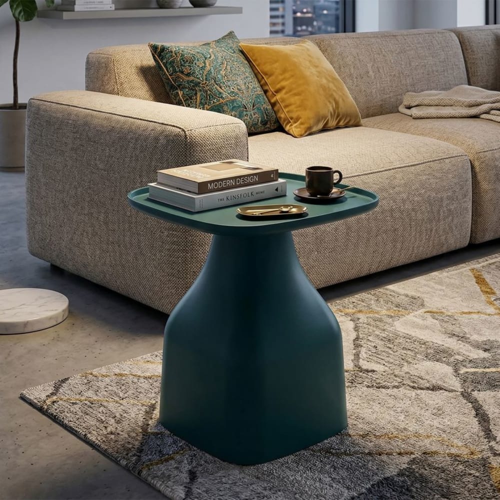 Mauro Ferretti Blauer Kunststofftisch 48x48x50 cm style modern Blau Pvc - Polyvinlychlorid