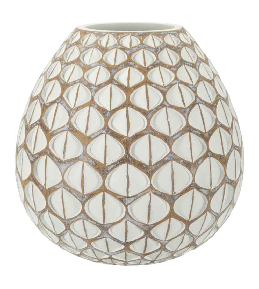 Vase en résine blanche ø 27x27 cm