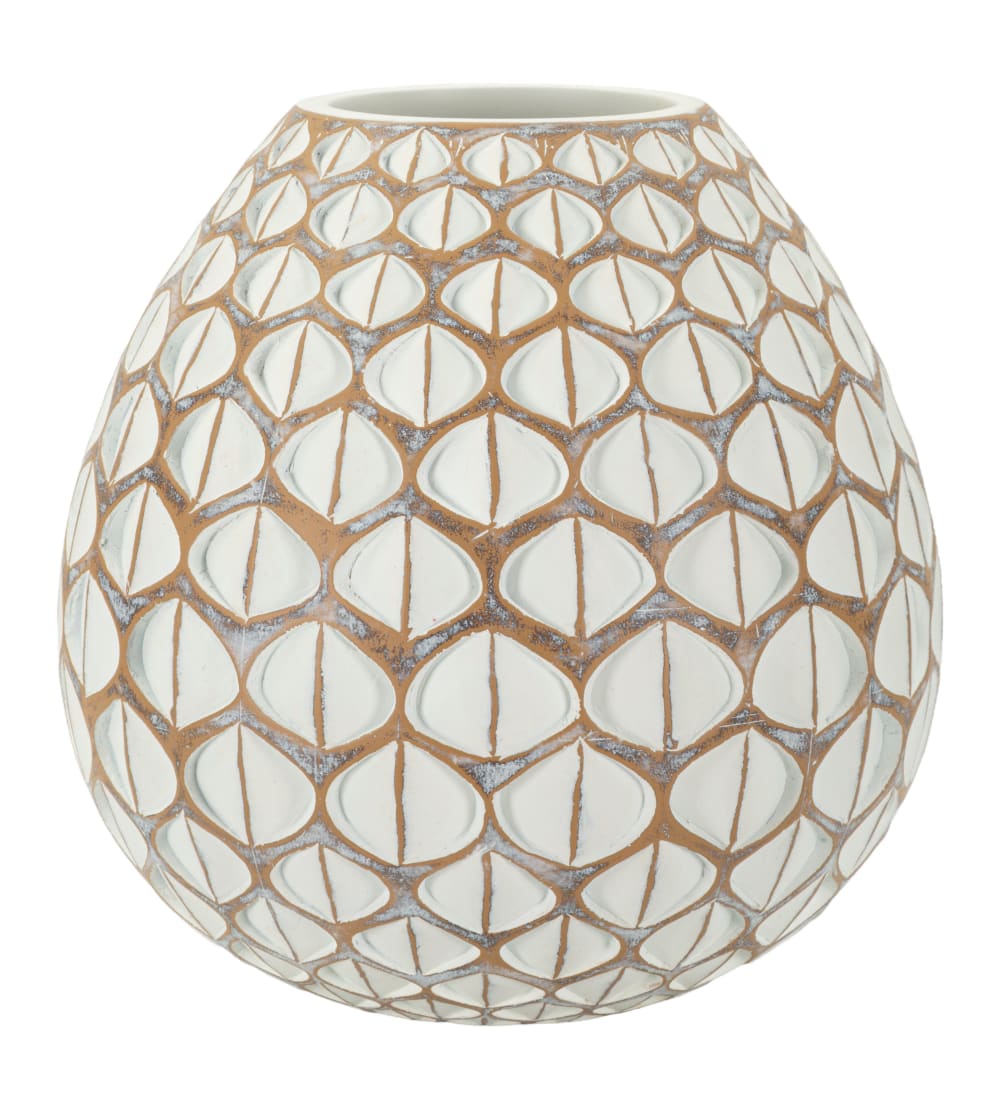Vase en résine blanche ø 27x27 cm